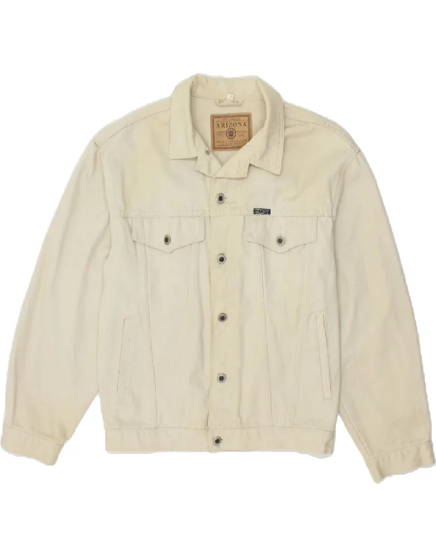 ARIZONA Mens Denim Jacket UK 34 XS Beige Cotton