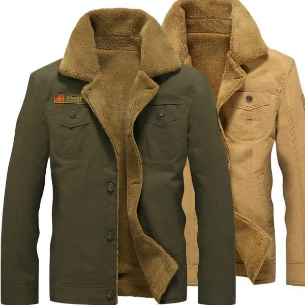 Men Fur Collar Army Tactical Jacket