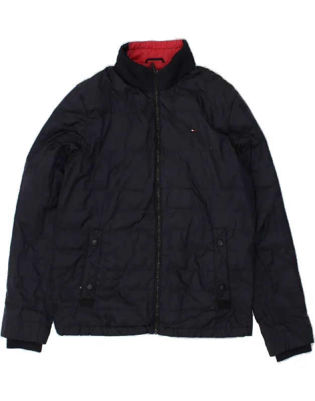 TOMMY HILFIGER Mens Padded Jacket UK 40 Large Navy Blue Polyamide