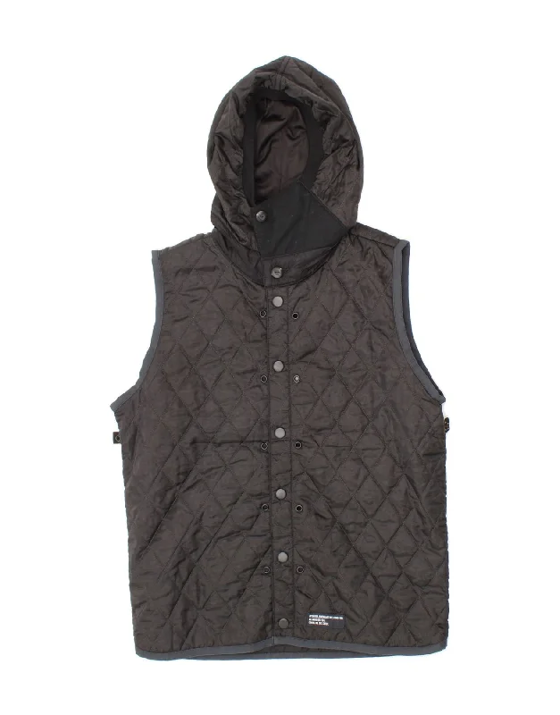 G-STAR Mens Hooded Quilted Gilet UK 38 Medium Black Polyester