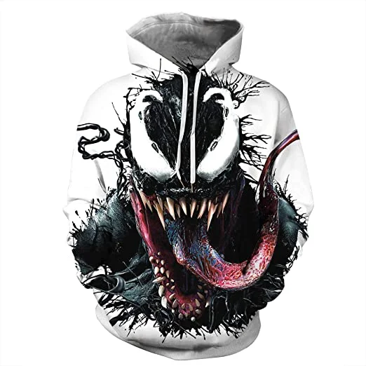 Unisex 3D Pattern Venom Printed Hoodies