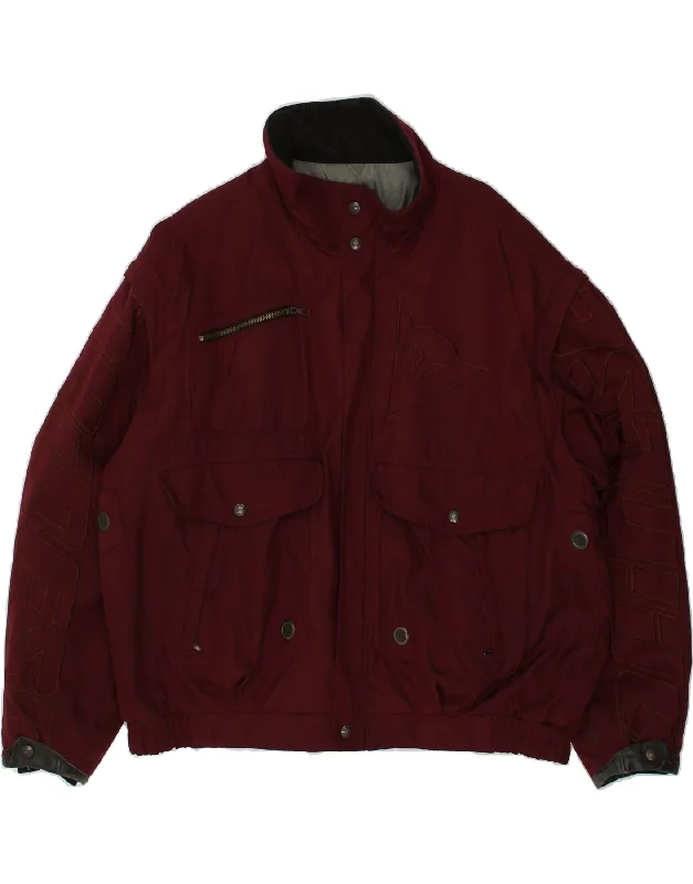 DAINESE Mens Graphic Bomber Jacket IT 58 4XL Burgundy