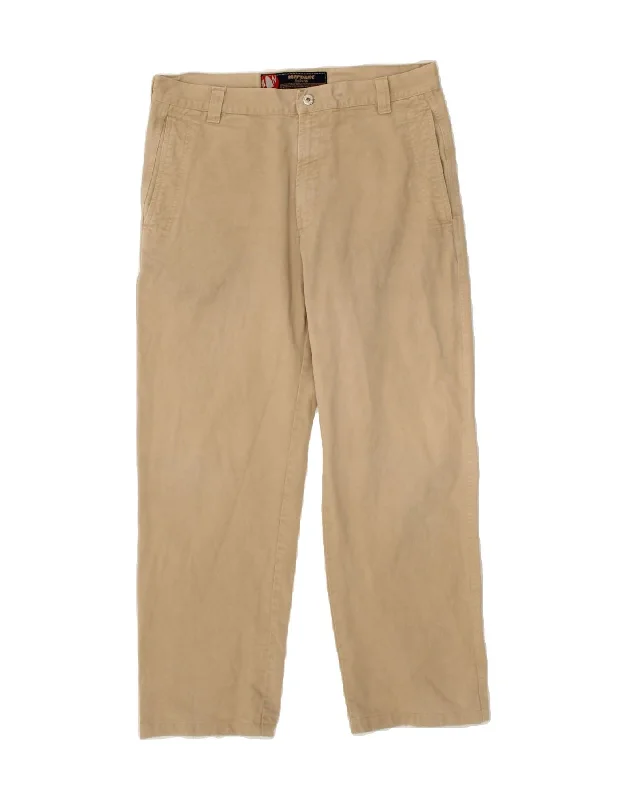 MURPHY & NYE Mens Sailwear Loose Fit Chino Trousers W36 L30 Beige Cotton