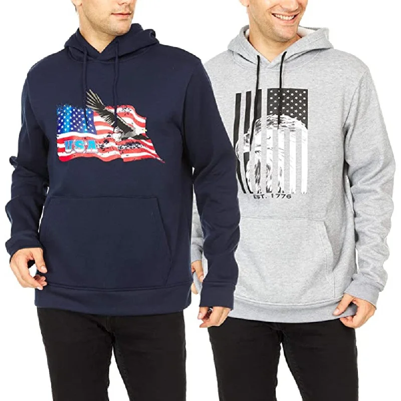 2-Pack: Men's Fleece-Lined Pullover Hoodies