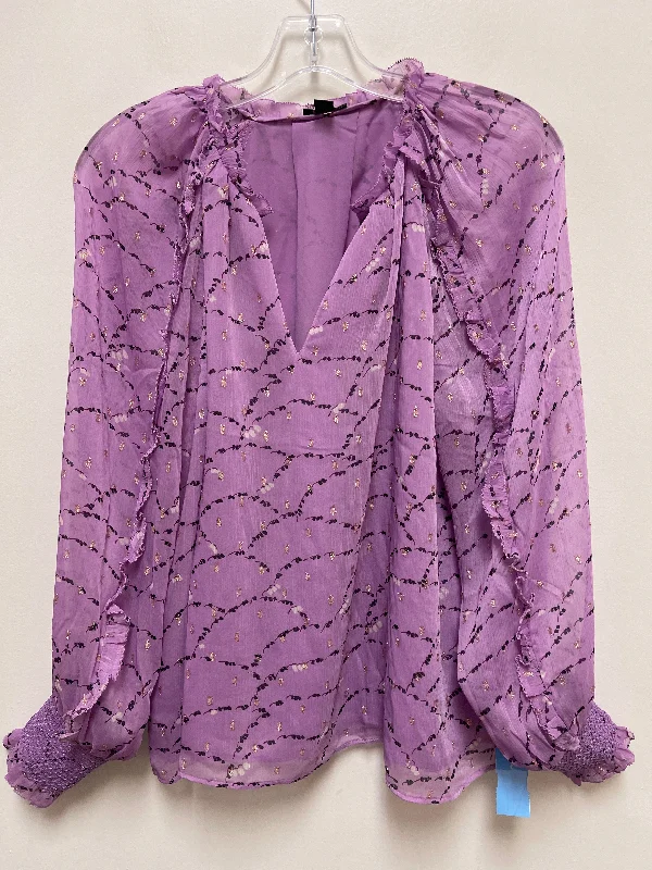 Top Long Sleeve By Ann Taylor In Purple, Size: M