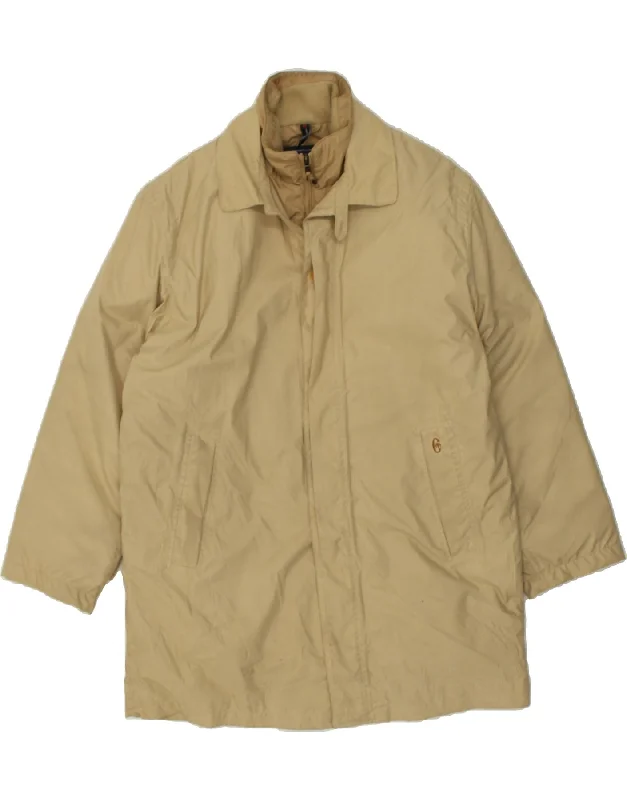 CONTE OF FLORENCE Mens Padded Coat UK 40 Large Beige Polyester