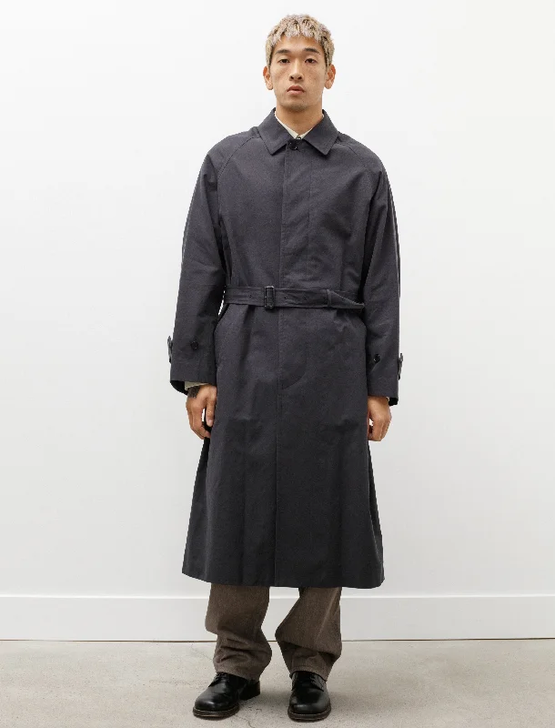 Finx Hard Twist Gabardine Soutien Collar Coat Ink