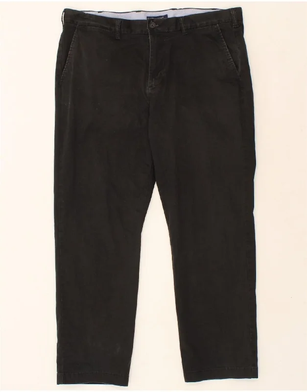 TOMMY HILFIGER Mens Slim Chino Trousers W38 L30 Black Cotton