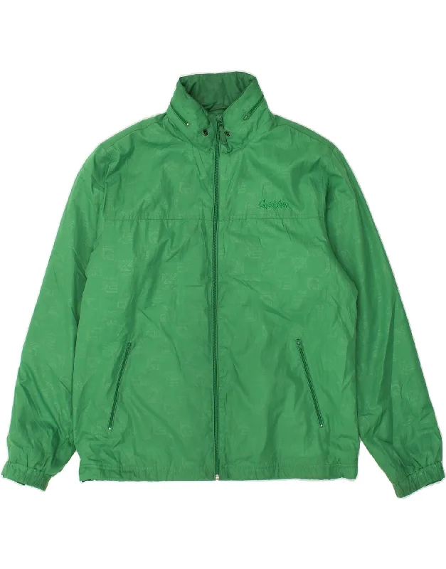 QUIKSILVER Mens Hooded Rain Jacket UK 38 Medium Green Polyester