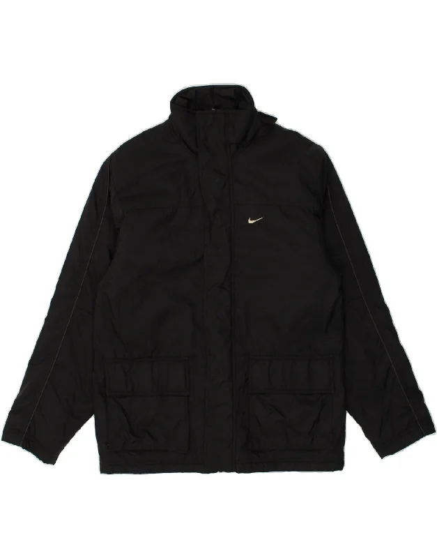 NIKE Mens Windbreaker Jacket UK 36 Small Black Nylon