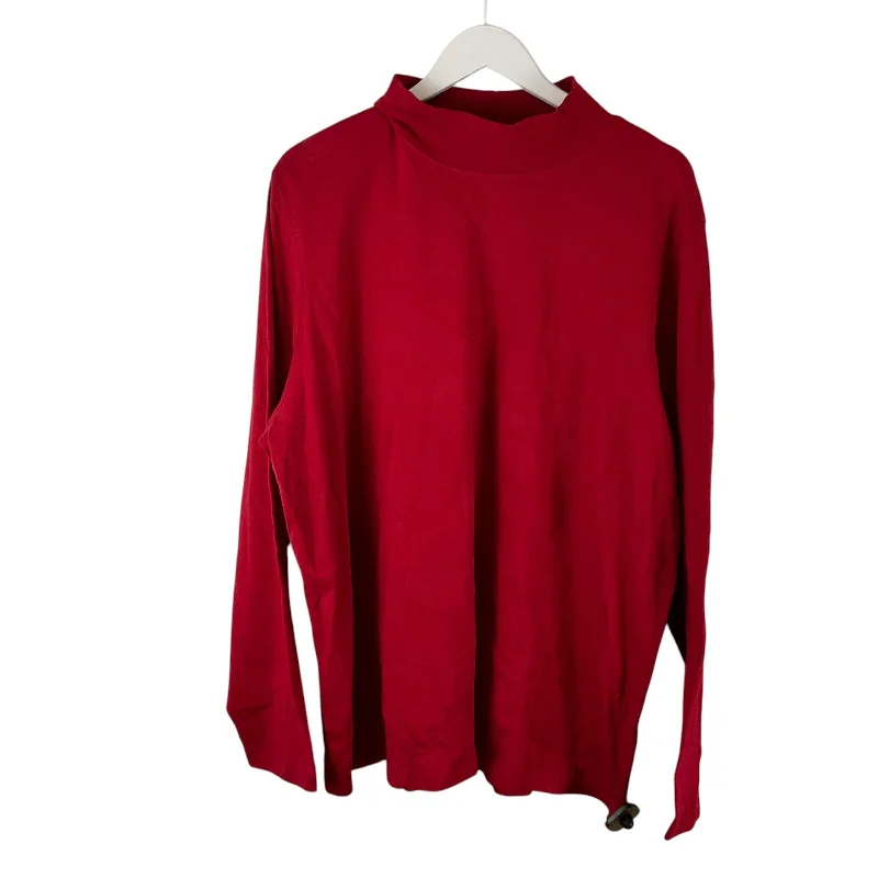 Top Long Sleeve Basic By St Johns Bay In Red, Size: 3x