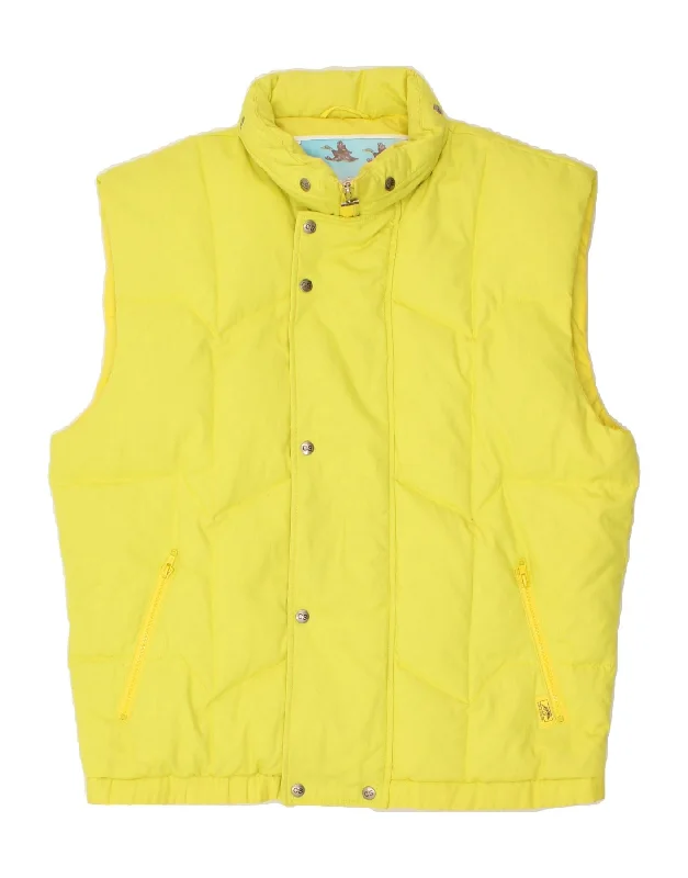 VINTAGE Mens Padded Gilet UK 42 XL Yellow Polyester