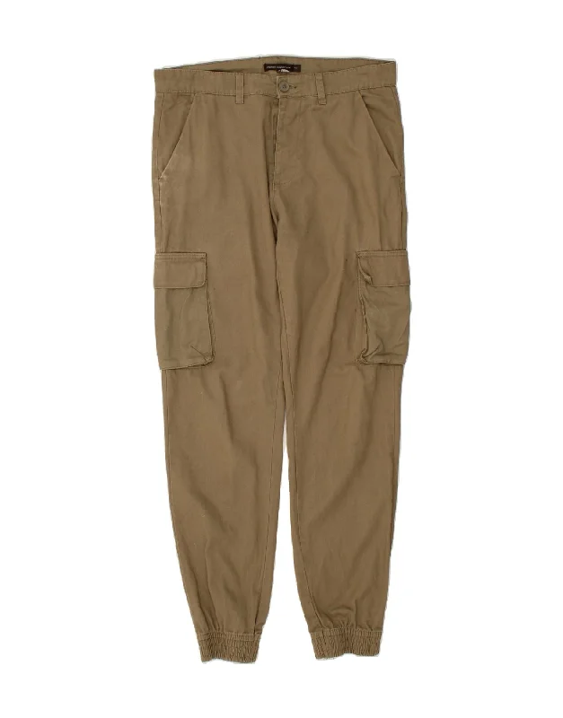 FRENCH CONNECTION Mens Joggers Cargo Trousers Medium W30 L31 Beige Cotton