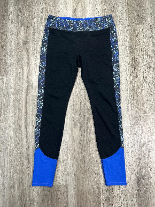 Black & Blue Athletic Leggings Gaiam, Size L