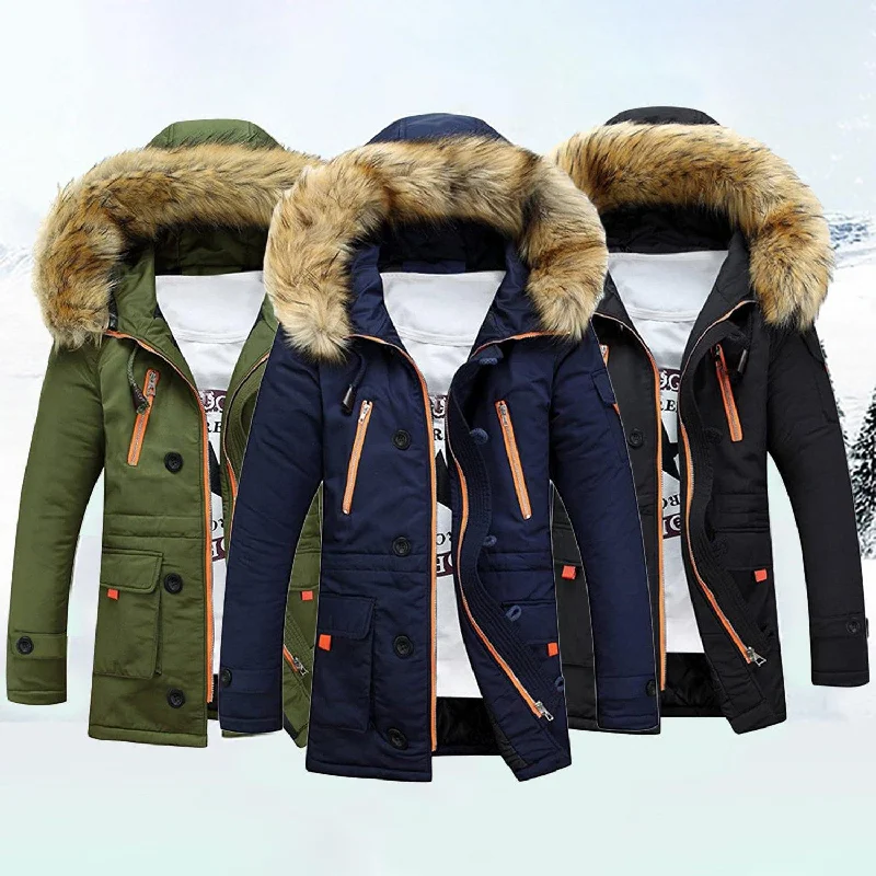 Men's Winter Hooded Down Coat Parkas