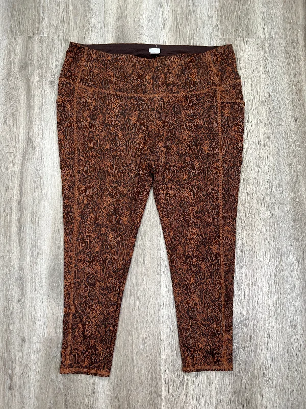 Snakeskin Print Athletic Leggings Chicos, Size 2x