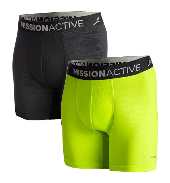 VAPORACTIVE BOXER BRIEFS - 2 PACK | Hi Vis Green / Black