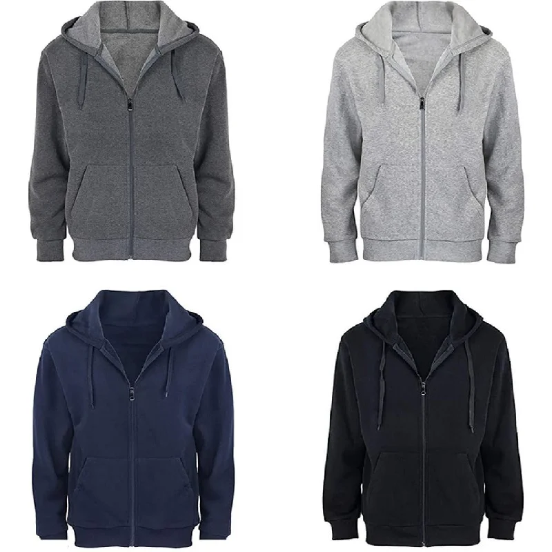 2-Pack: Men's Fleece Cotton Blend Full-Zip Hoodie