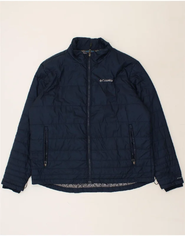 COLUMBIA Mens Padded Jacket UK 42 XL Navy Blue Polyester