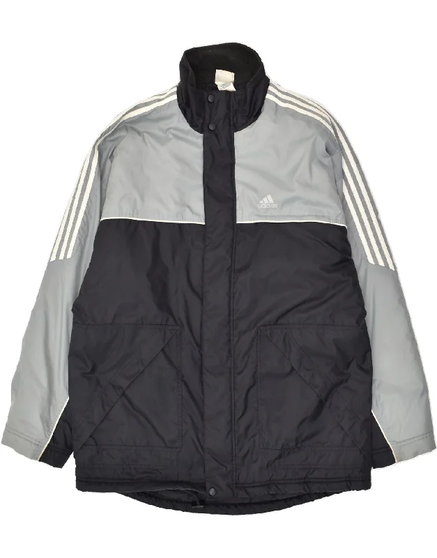 ADIDAS Mens Windbreaker Jacket UK 46/48 XL Black Colourblock Polyester