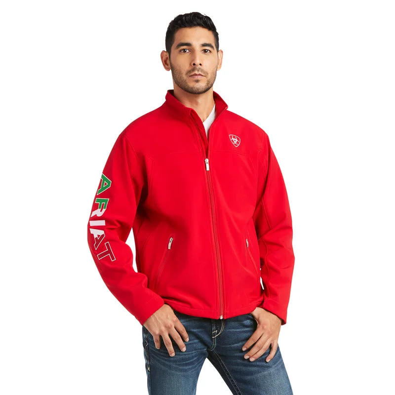 Ariat Men's New Team Softshell MEXICO Water Resistant Jacket, Red