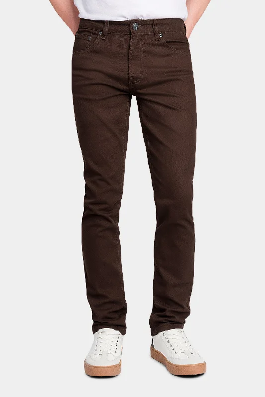 Men's Essential Skinny Fit Colored Jeans (Brown)