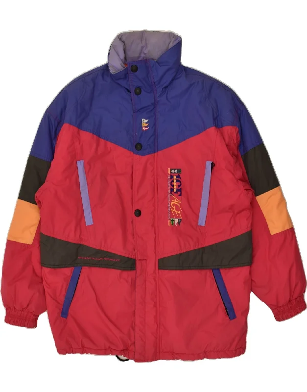 DIADORA Mens Padded Jacket UK 40 Large Red Colourblock Polyester