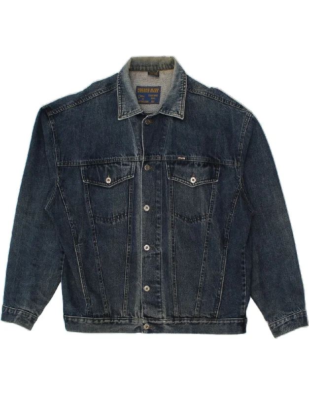 VINTAGE Mens Denim Jacket UK 44 2XL Blue Cotton