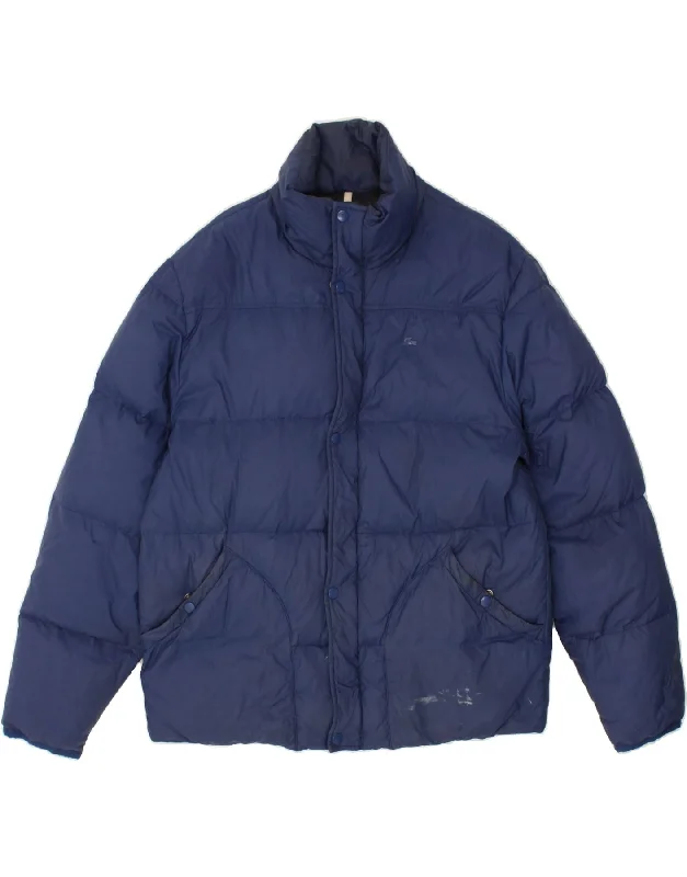 LACOSTE Mens Padded Jacket IT 54 2XL Navy Blue Polyamide