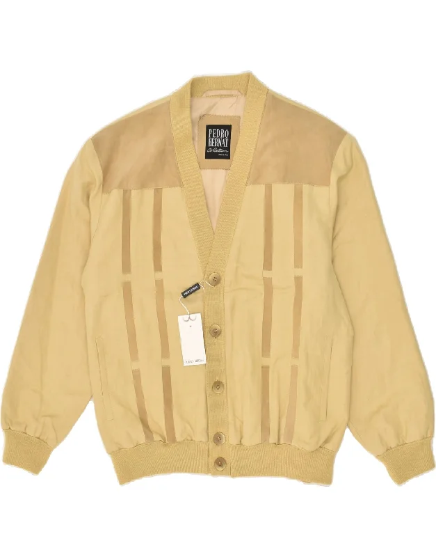 PEDRO BERNAT Mens Bomber Jacket IT 52 XL Beige Linen