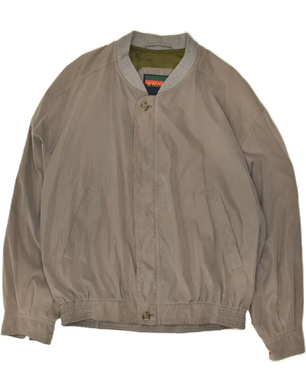 BONGARDI Mens Bomber Jacket IT 54 2XL Grey Polyester