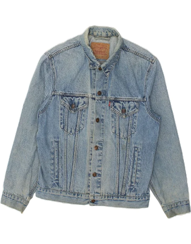 LEVI'S Mens Denim Jacket UK 38 Medium Blue Cotton