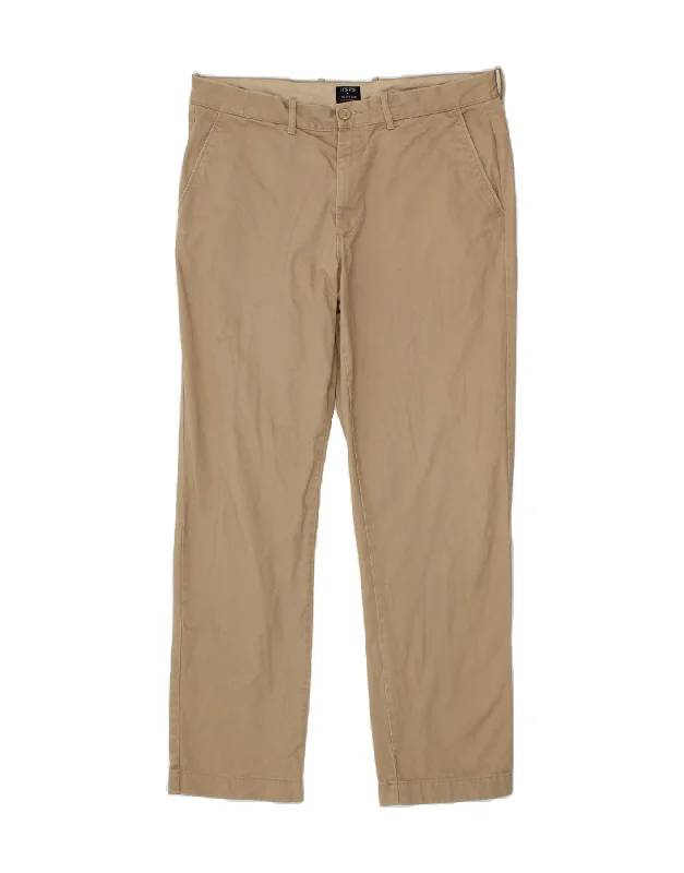 J. CREW Mens The Sutton Straight Chino Trousers W35 L32  Brown Cotton