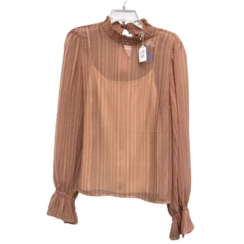 Top Long Sleeve By Flying Tomato In Orange, Size: L