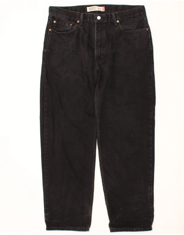 LEVI'S Mens Relaxed Fit Straight Jeans  W38 L32 Black Cotton