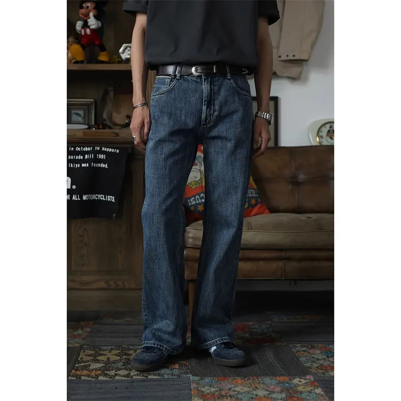 Men's Bootcut Jeans Selvedge Denim Slight Flare Pants