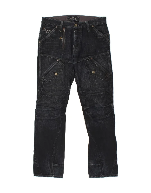 G-STAR Mens Cargo Straight Jeans W34 L34  Black Cotton