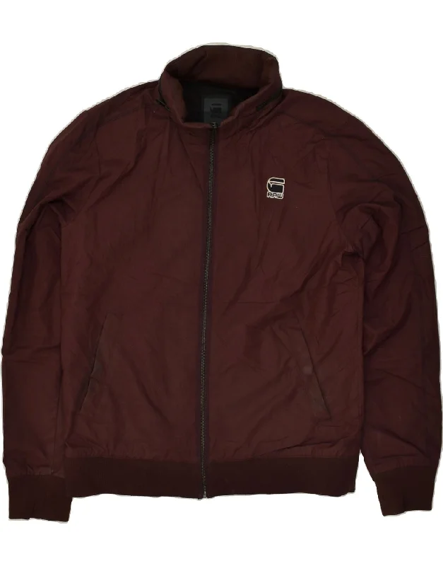 G-STAR Mens Bomber Jacket UK 40 Large Maroon Polyester