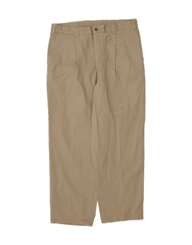 DOCKERS Mens Pegged Chino Trousers W38 L30 Beige Cotton