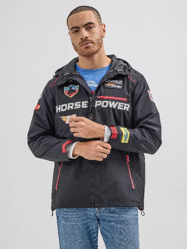 Wrangler® x Hot Wheels™ Men's Anorak Jacket in Black Beauty