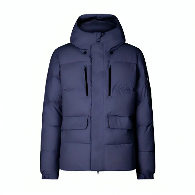 Man's Hooded Parka Alter in Navy Blue