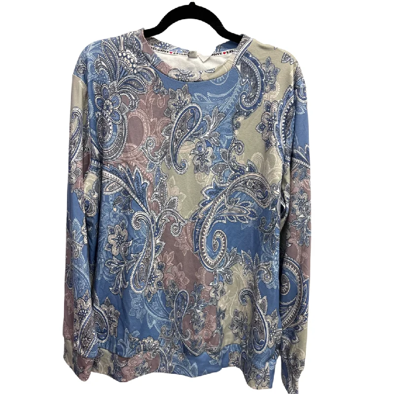 Top Long Sleeve Basic By Executive Conceptions In Paisley Print, Size: Xxl