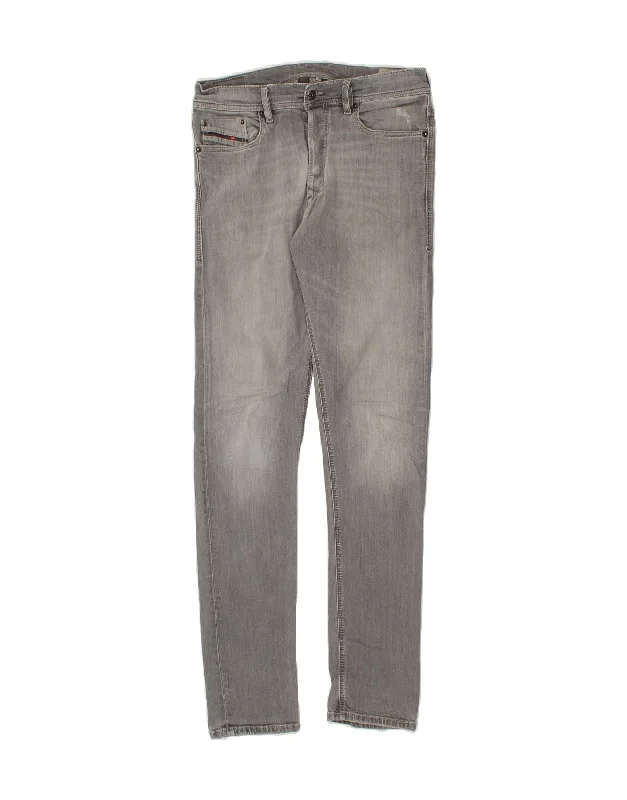 DIESEL Mens Tepphar Carrot Slim Jeans W30 L32 Grey Cotton