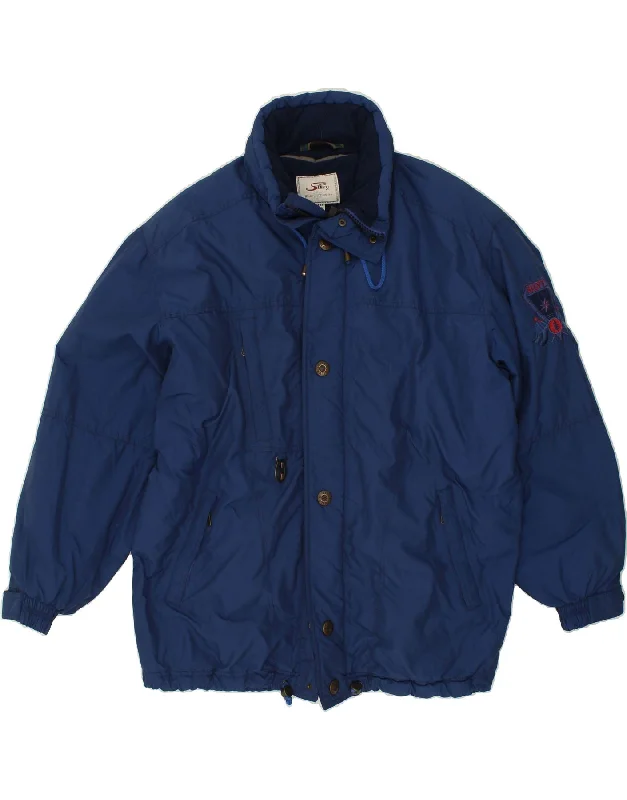 SILVY Mens Windbreaker Jacket IT 56 3XL Navy Blue Nylon