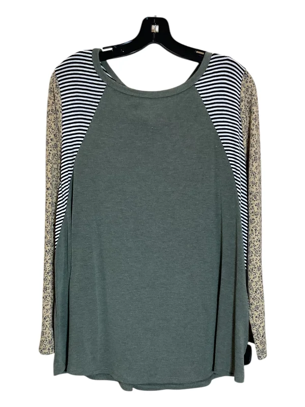 Top Long Sleeve By Emerald In Green, Size: 1x