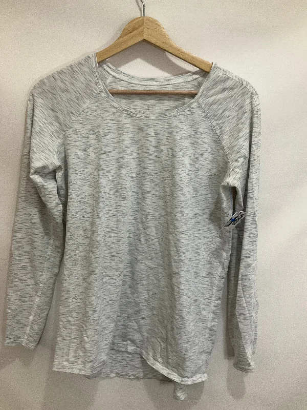 Athletic Top Long Sleeve Crewneck By Lululemon In Grey, Size: M