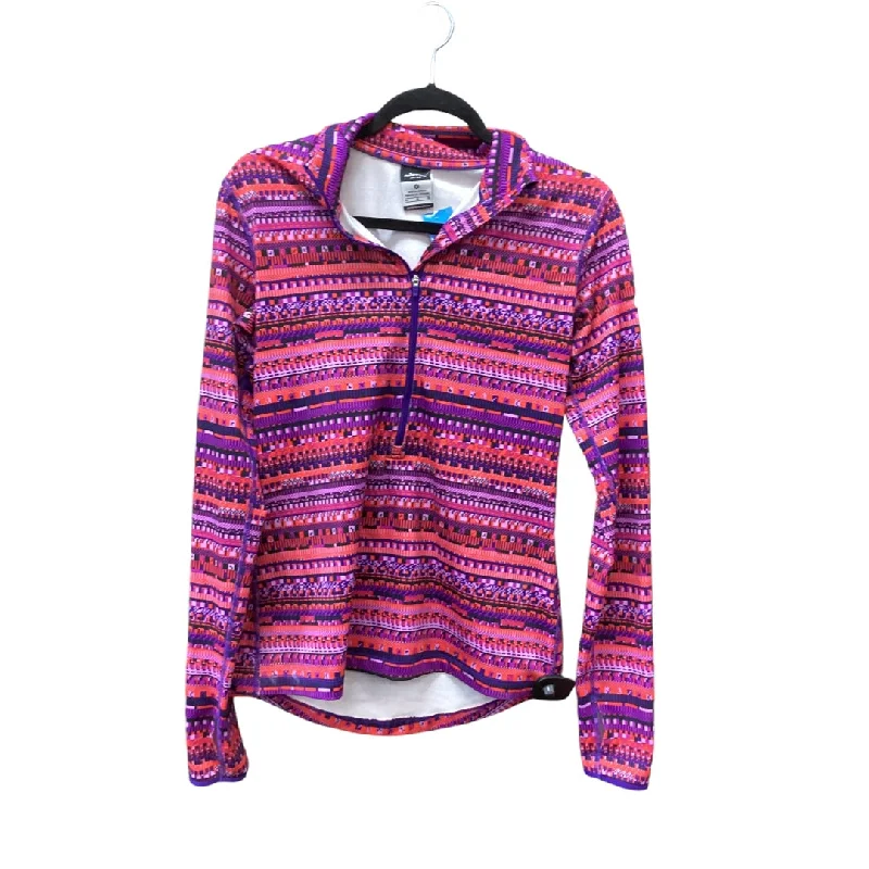 Athletic Top Long Sleeve Collar By Nike Apparel In Pink & Purple, Size: M