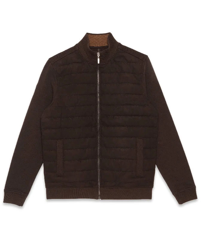 Guide London Modern Bomber Jacket with Zip Brown