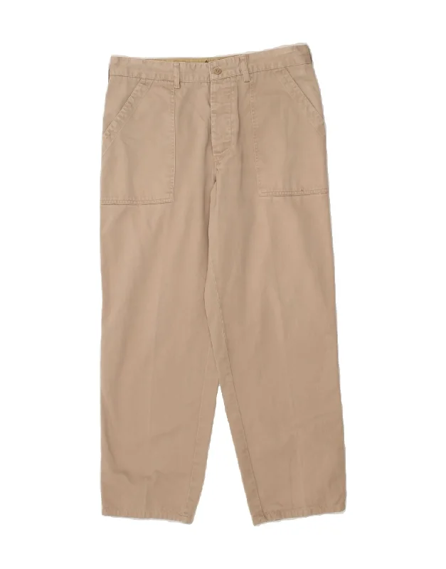 AVIREX Mens Straight Chino Trousers W32 L28  Beige Cotton