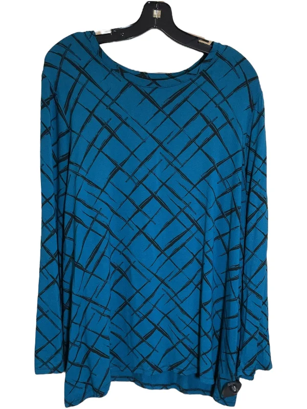 Top Long Sleeve By Chicos In Blue, Size: 1x